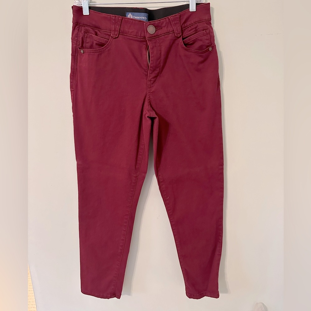 Women's Burgundy Skinny Jeans
